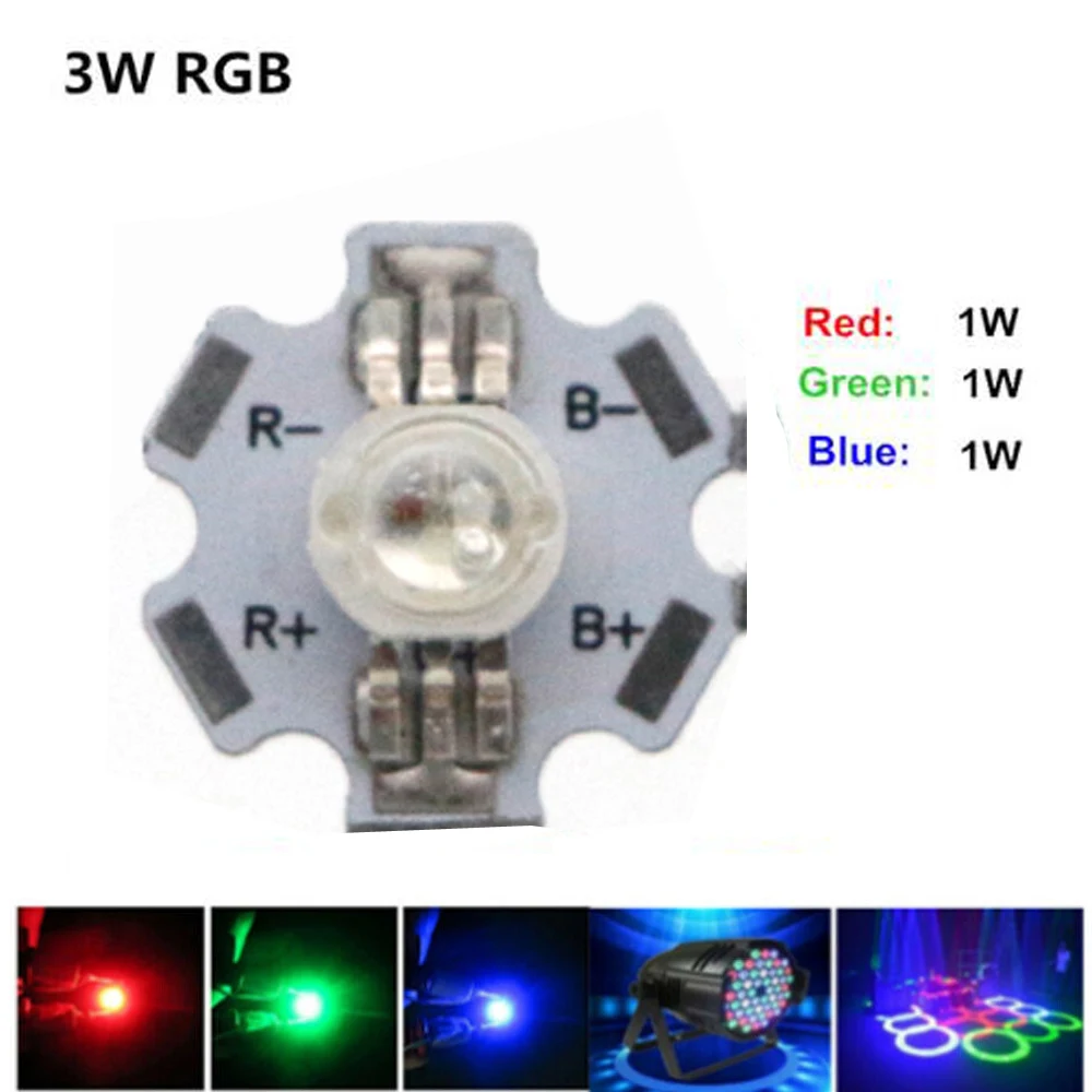 10 шт. 3 Вт светодиодный чип высокой мощности RGB светильник спектр белый теплый
