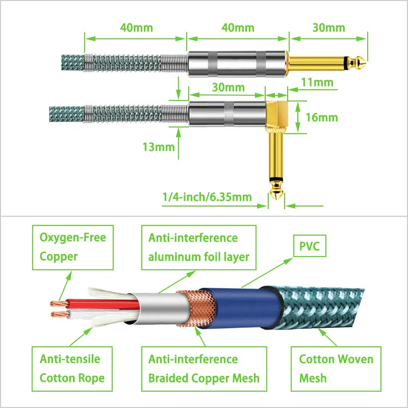 14 inch 635mmts audio kabel rechten winkel zu gerade für elektrische basselektronische trommel orgel power verstärkerlautsprecher free