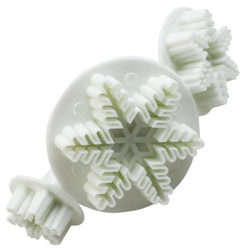 

3pcs Cake Decorating Tools cake mold Fondant Plunger Cutters Tools Cookie Biscuit Cake Snowflake Mold Set Baking Accessories