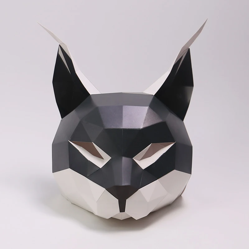Эвриатская Рысь кошка взрослая маска бумажная модель 3D Бумажная рукоделие