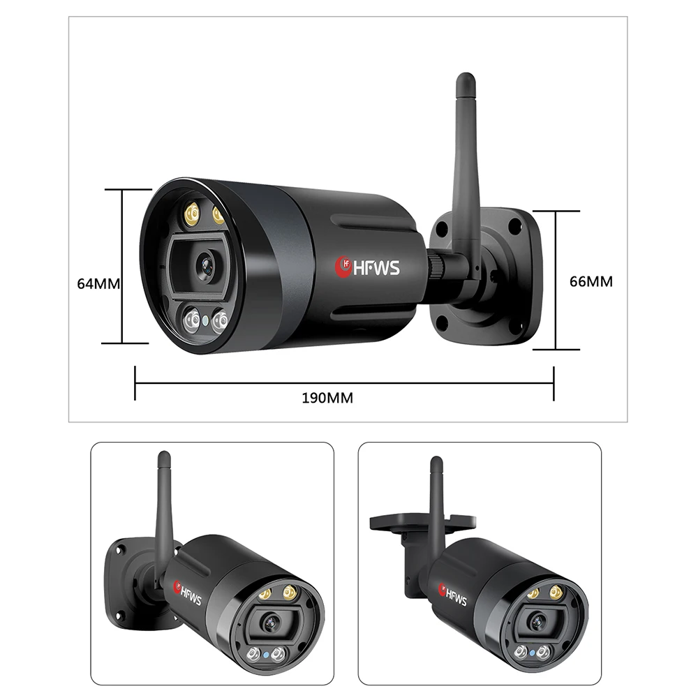 HFWS Ip Camera Street Wifi H.265 5MP HD Outdoor Wireless Night Vision Video Home Security CCTV Surveillance Cameras With | Безопасность