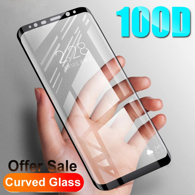 100D полностью изогнутое закаленное стекло для samsung Galaxy S9 S8 Plus Note 9 8 Защитная пленка для экрана samsung S7 S6 Edge S9