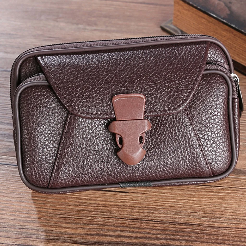 Полиуретановые мужские ремни сумка мобильный телефон карманы Женский поясной