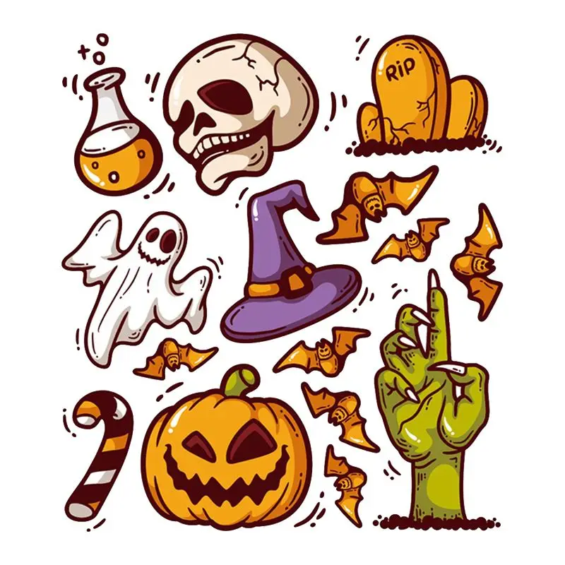 Мультфильм милый Хэллоуин наклейки на стену самоклеющиеся ПВХ для домашнего