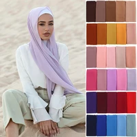 72x175cm solid color chiffon hijab scarf women wrap islamic shawls and wraps headband muslim hijabs headscarf scarves 66 colors