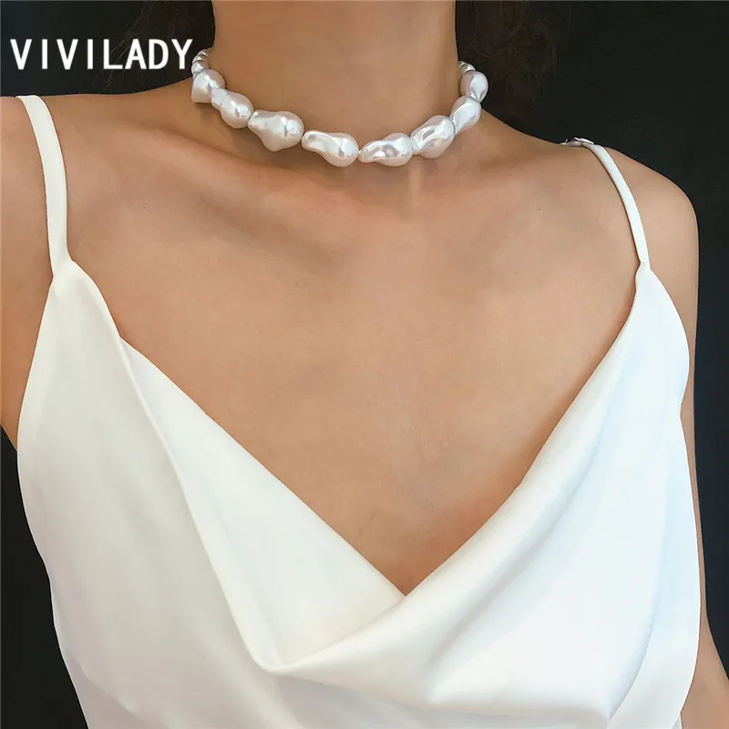 Женское Ожерелье чокер с жемчугом в минималистическом стиле|Колье| |