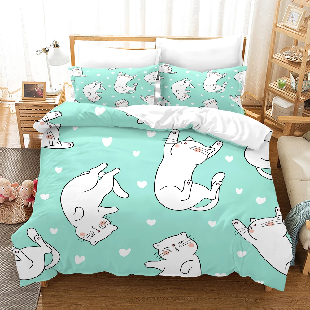 

Симпатичное постельное белье с героями мультфильмов, декор для спальни, Комплект постельного белья с одеялом, комплект пододеяльника с кош...