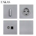 UNKAS серый кнопочный светильник ель для пианино со светодиодным индикатором