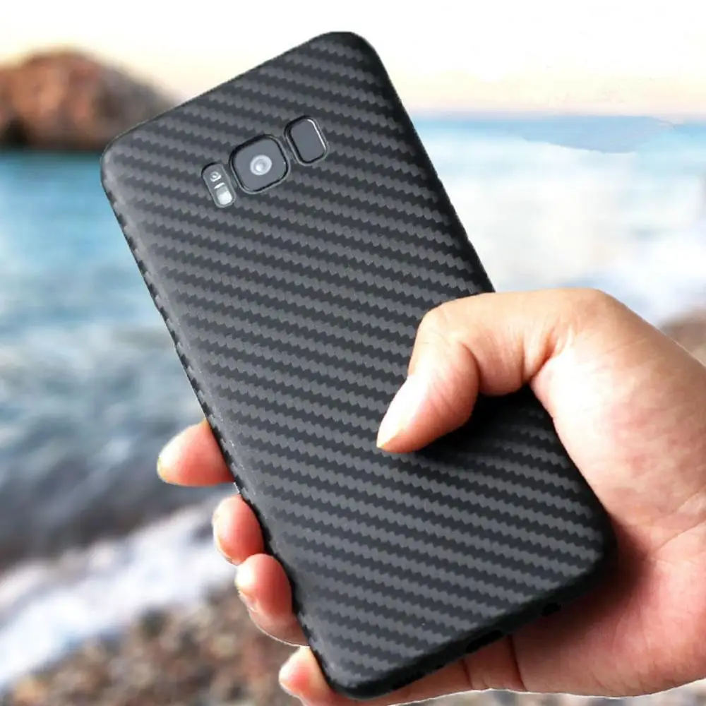Мягкий чехол из углеродного волокна для телефона Samsung Galaxy S20 S10 S9 S8 Plus S10E 5G Note10 9 A10 A20