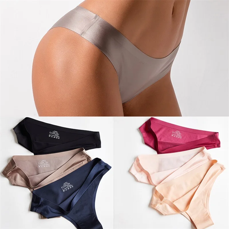 Бесшовные трусики Для женщин для нейлон ультра тонкий стринги с низкой посадкой