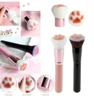 1 шт. милые кошачья лапа с когтями макияж кисть для нанесения основы под тональный крем, рассыпчатая пудра Румяна Кисть для растушевки мягкая волокна косметический инструмент