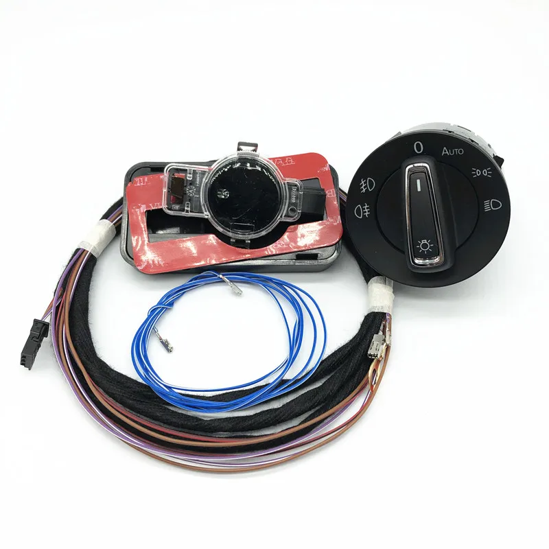 Sensor de luz de humedad para coche, interruptor de faro automático con arnés de cableado para VW GOLF 7 MK7 7,5 81D 955 547 5GG941431D