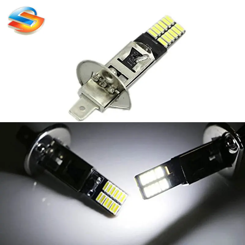 4 шт. супер белые 6500K H1 H3 24 SMD светодиодные противотуманные фары DRL Canbus|super white|replacing