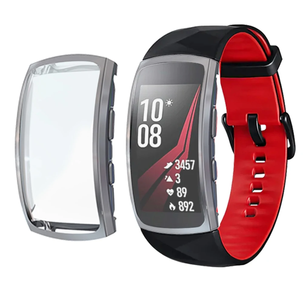 Чехол для часов, чехол для samsung gear Fit 2 Pro Band, тонкий чехол из ТПУ, защитный чехол для gear Fit 2 R360 2Pro fit2, защитный экран - Цвет: Gray