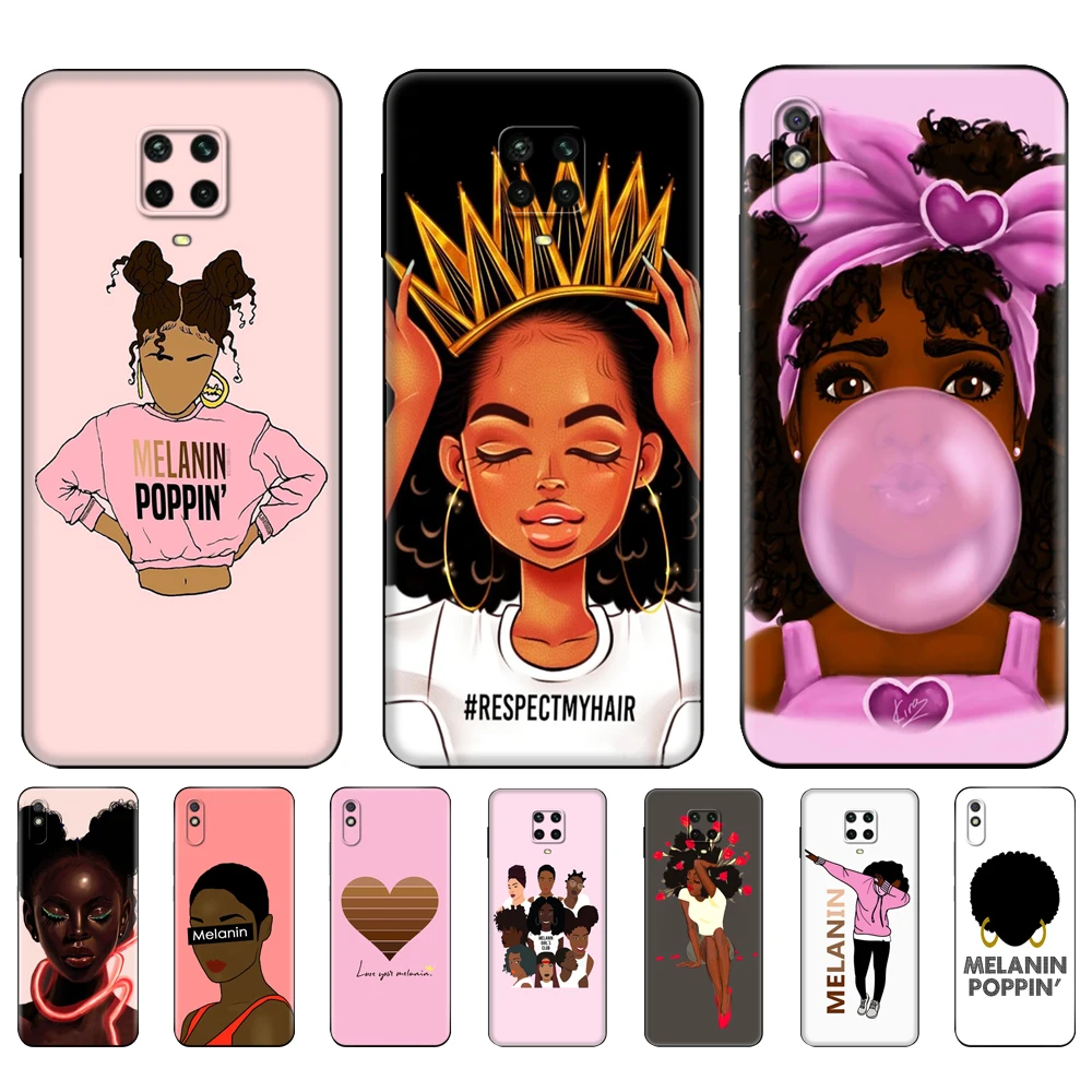 Черный чехол из ТПУ для Xiaomi Redmi 7A 8 8A 9 9A 9C Note 8T Pro T 9S 2bunz Melanin Poppin Aba | Мобильные