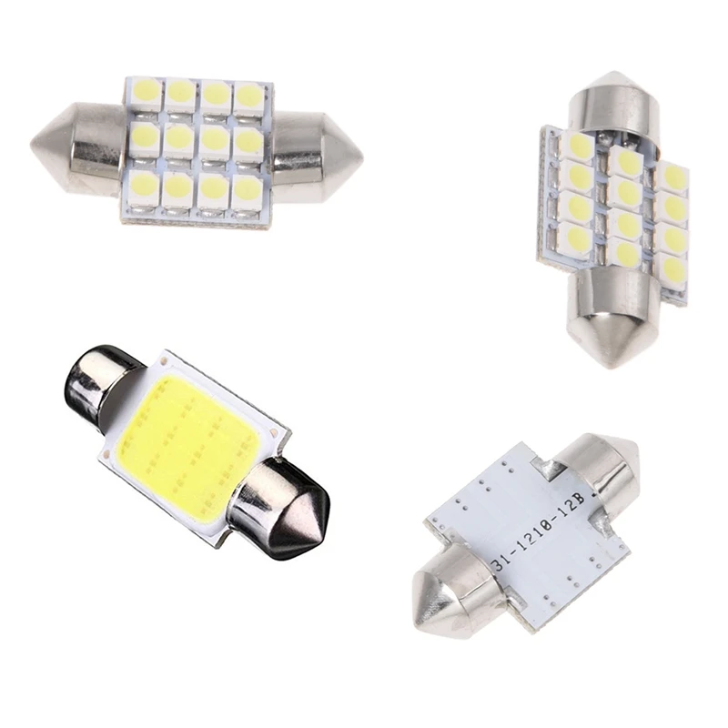 1 2 шт. DC12V Белый 12 светодиодный лампочка для автомобиля: 10 торпедных ламп 31 мм и C5W 36