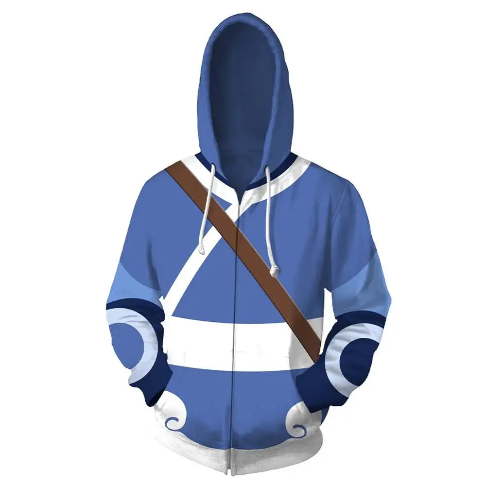 

Anime Avatar The Last Airbender Katara Hoodie 3D Print Hoody Hoodies Coat Sweatshirt Jacket Pullover Coat