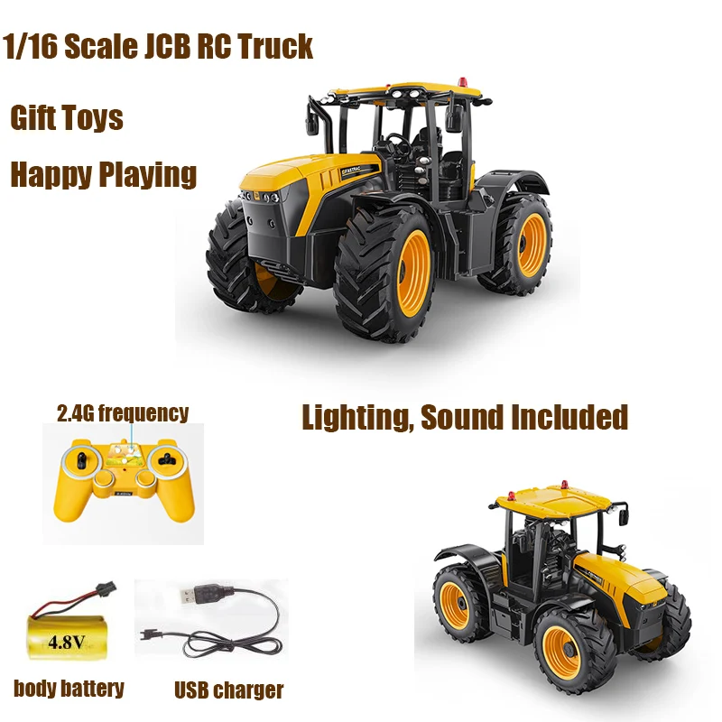 

1/16 масштаб авторизованный JCB двойной Радиоуправляемый сельскохозяйственный грузовик 2,4G Инженерная машинка с дистанционным управлением Подарочные игрушки для мальчиков