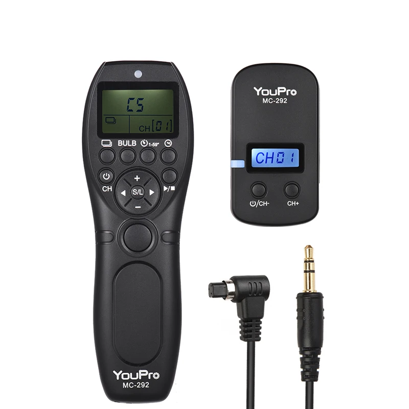 YouPro MC-292 DC0/DC2/N3/S2/E3 2,4G беспроводной пульт дистанционного управления ЖК-Таймер спуска затвора каналы для Canon/sony/Nikon/Fujifilm и т. Д