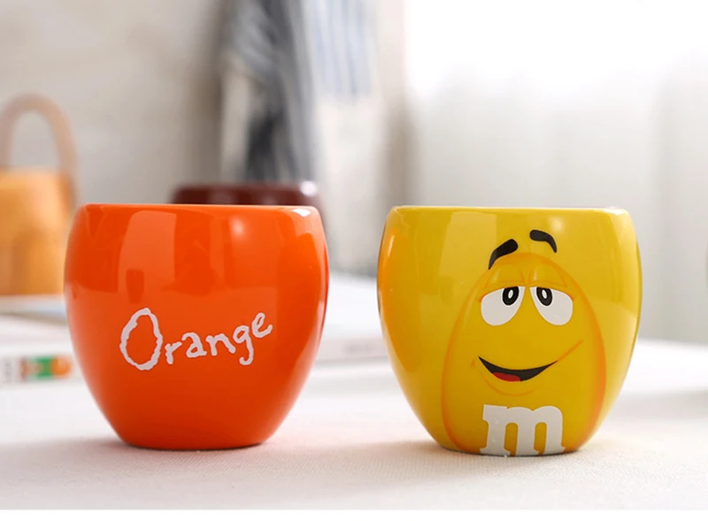 

New Office 600ml M&M Bean Large Capacity Breakfast Milk Coffee Mug Cup/The best cute creative gift for your partner and family