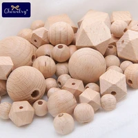 custom 100pc beech wooden beads teether hexagon beads chewable wood tiny rod diy necklace bracelet pacifier chain for children