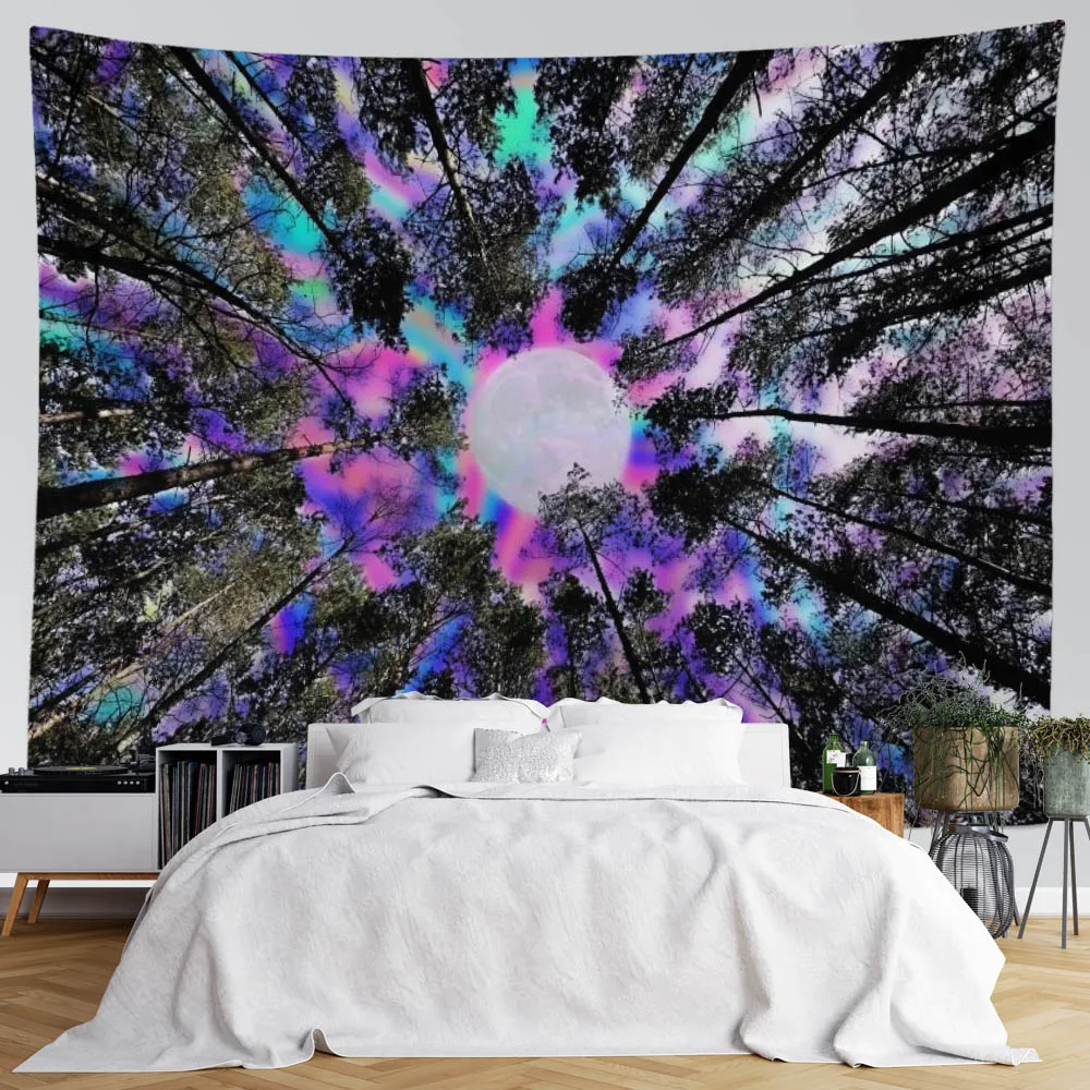 Настенный Гобелен SepYue Forest с Луной украшение в стиле хиппи спальни бохо домашний