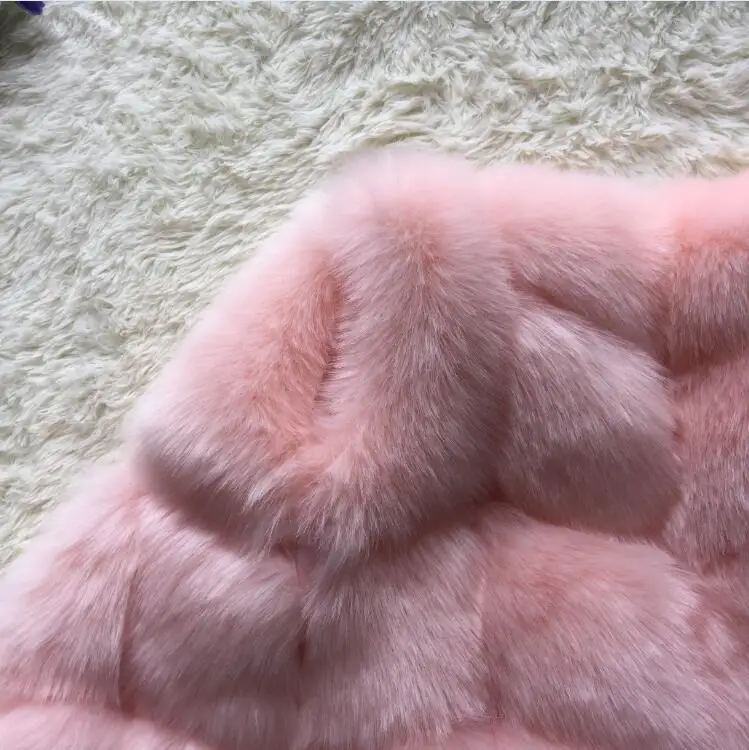 CP42 Pink Шуба из искусственного лисьего меха, женская зимняя мода, длинный рукав, искусственный мех, пальто для женщин, теплое пальто с капюшоном, Женская куртка из искусственного меха - Цвет: CP42 Pink
