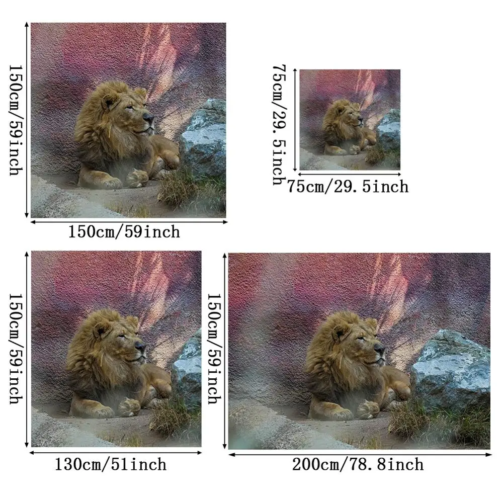 

Tapestry Tiger Lion Deer Kangaroo Realistic Animal Pattern Fashion Wall Hanging Decoration Bedroom Living Room Home Decoration