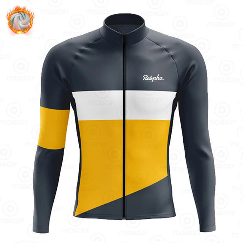

New Winter Warm Jersey Team Cycling Jackets Thermal Fleece Road Bike Ralvpha Cycling Quality Warm MTB Men's Bike Clothing Jacke