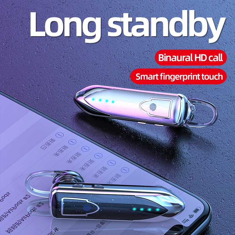 

Unilateral Hanging Ear Wireless Bluetooth Headset Microphone Sports Headset Business With Display Battery Earphones