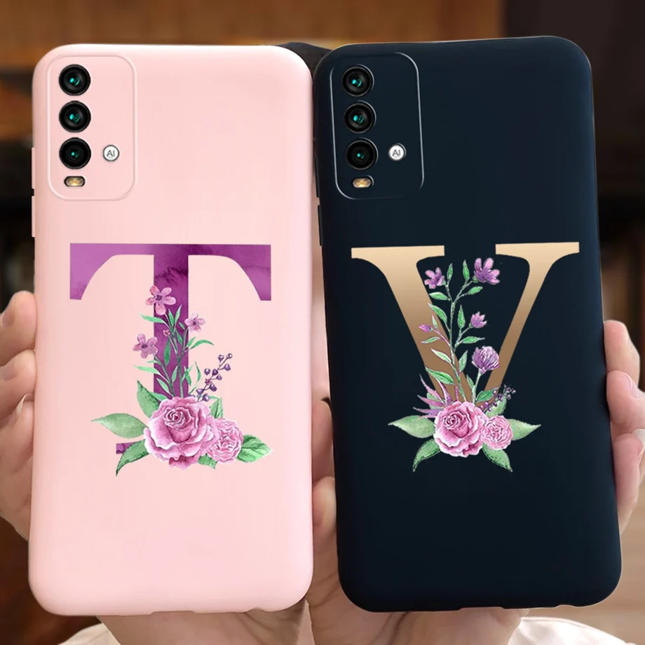 

For Xiaomi Redmi 9T Case 26 Letters A To Z Gift Phone Case For 6.53" Redmi 9T Cover J19S Xiomi Redmi 9 T Silicone Coque Fundas