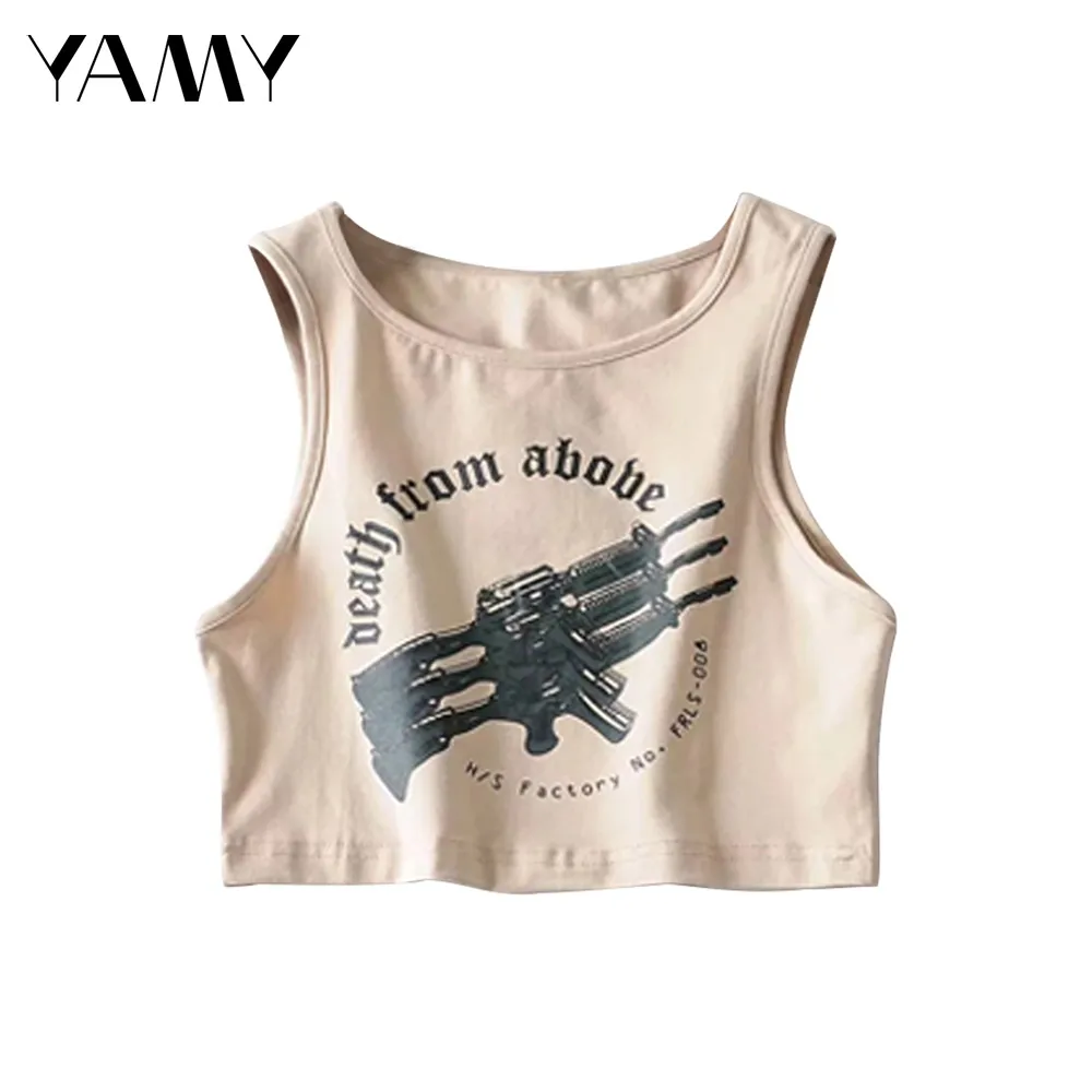 Женский укороченный топ в стиле милитари без рукавов|Майки| |