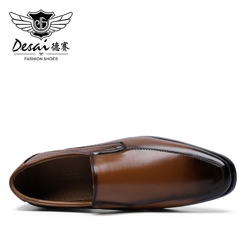 Модные черные коричневые мужские модельные туфли кожаные слипоны деловые