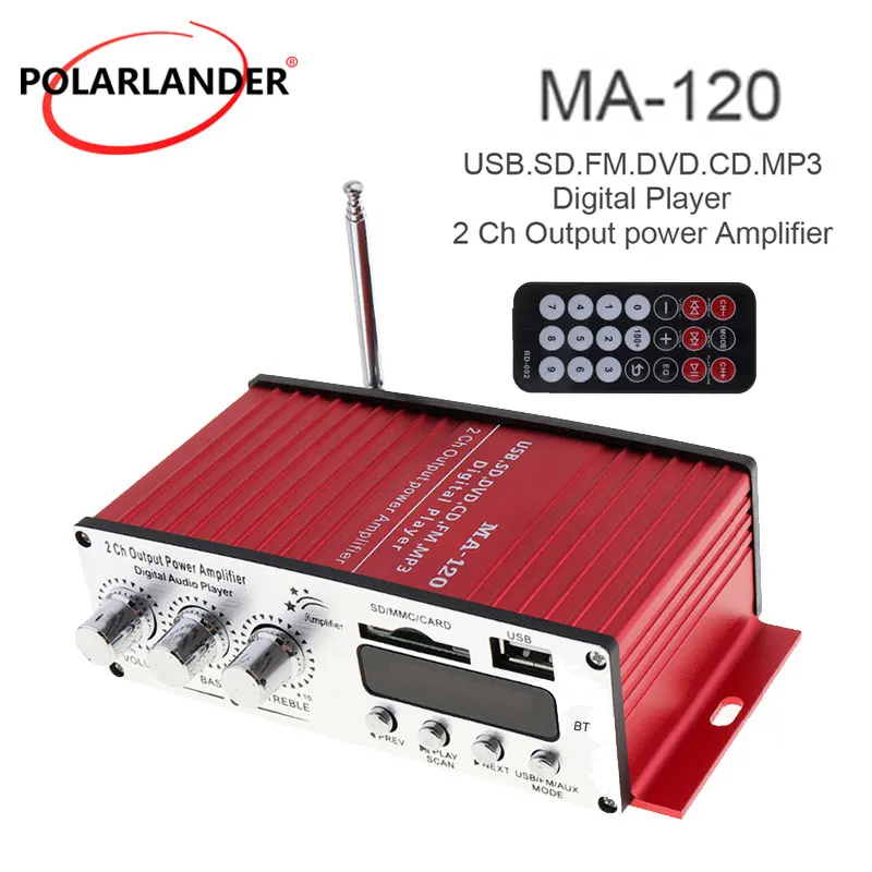 SD-карта оригинальный MP3 USB 12 в автомобильный стерео аудио усилитель 20 Вт x2 RMS 2CH