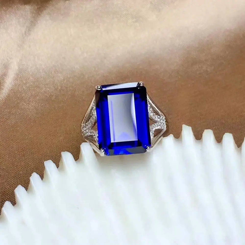 

shilovem 925 silver sterling Piezoelectricity sapphire Rings fine Jewelry party trendy open new Christmas gift mj1014768agl