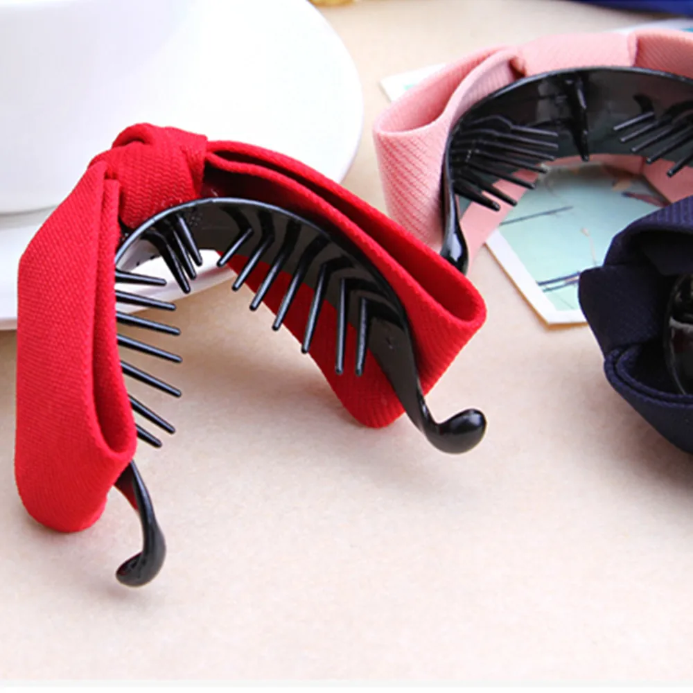 Корейская Милая тканевая заколка для волос с бантом Элегантные Женские