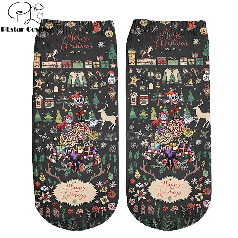 Хлопковые носки PLstar Cosmos nightster before christmas jack skellington разноцветные брендовые теплые короткие носки Хэллоуин-3