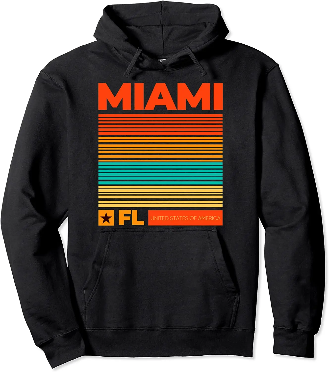 

Wear Miami Florida T shirts, Miami Colorful Sunrise graphic Pullover Hoodie
