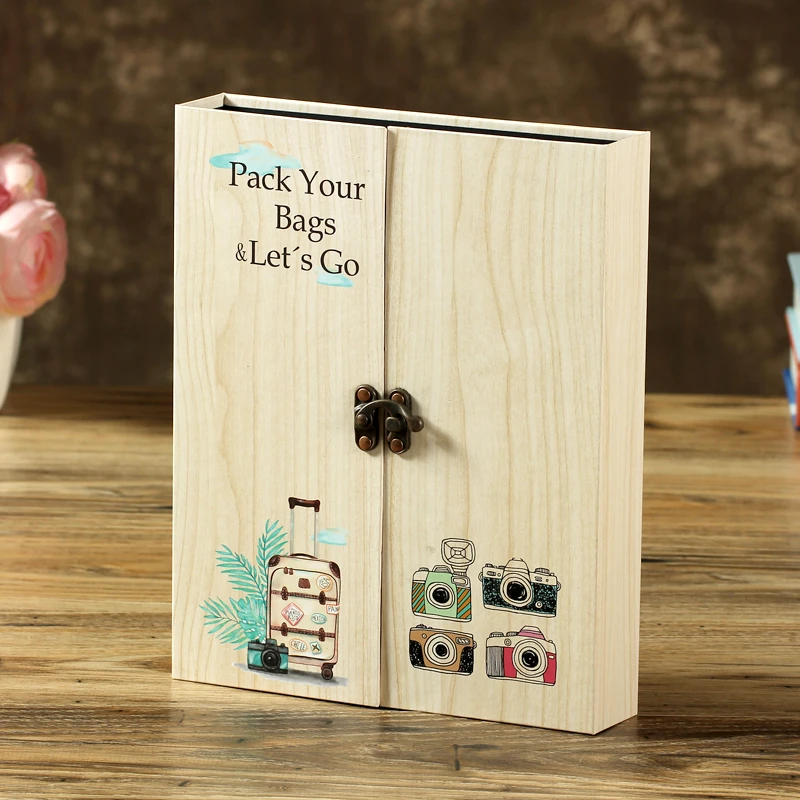 Альбом из черной бумаги модные высококачественные деревянные листы фотоальбомы