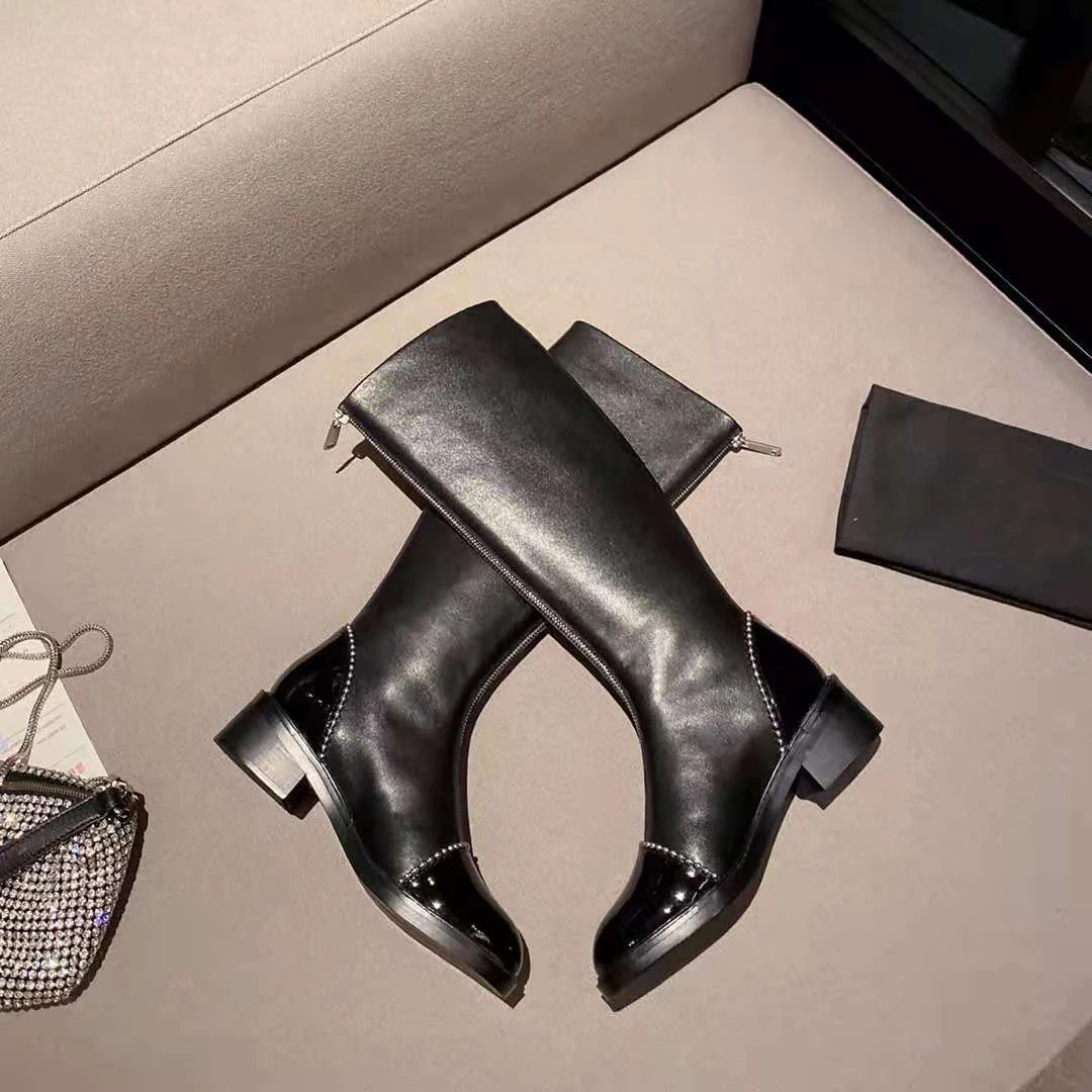 

Vallu 2021 new full leather, high-end metal decoration, fashionable and versatile, high-end atmospheric boots