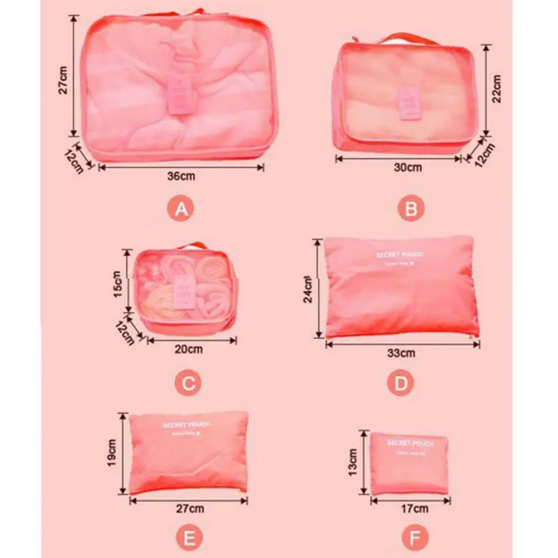 6 шт. дорожная сумка для хранения одежды багажная Упаковка Куб чемодан-Органайзер