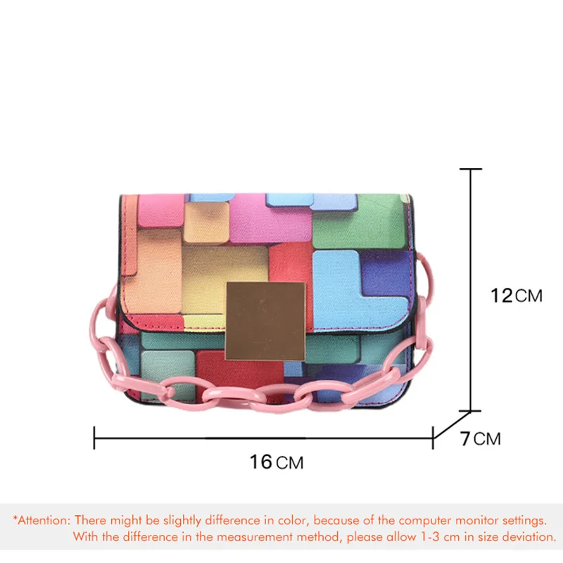 Сумка на плечо женская с цепочкой дизайнерский саквояж и кошелек контрастных