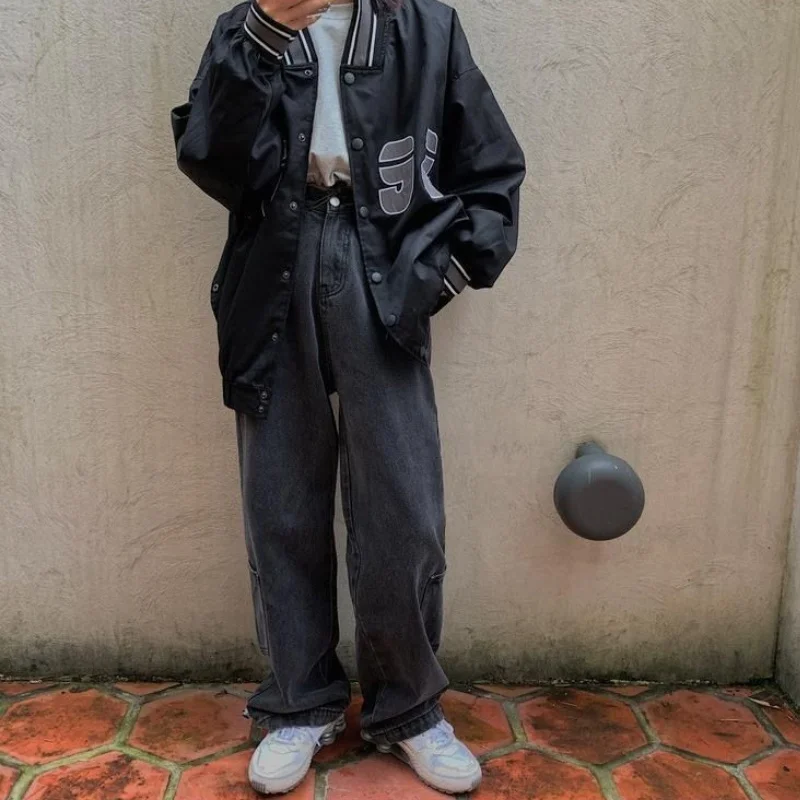 

Jeans Women Wide Leg Trousers Unisex Loose Casual All-match Simple Cozy Fashion Ins Korean Style Streetwear Ulzzang Vintage