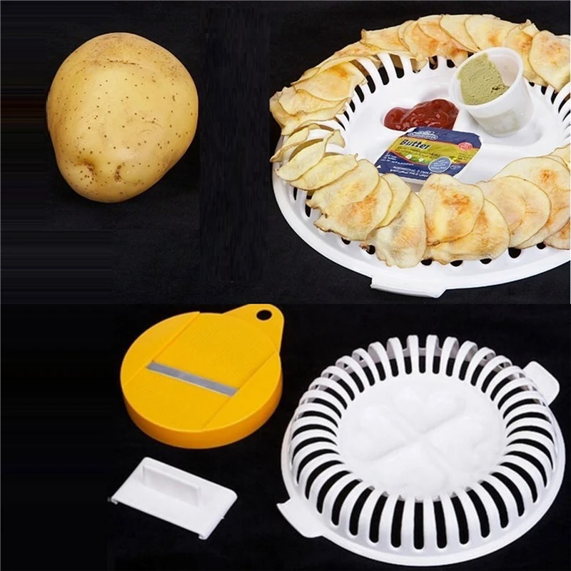 

Microwave Chips Maker Fruit Potato Crisp Snack Food-grade Plastic DIY Tray Home Kitchen Tools