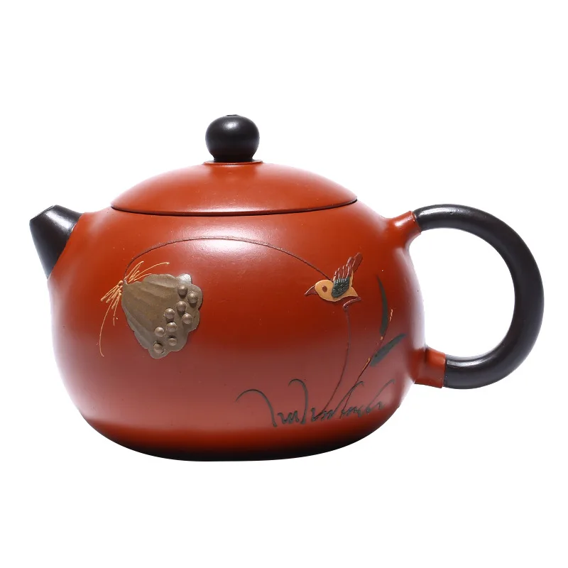 

Teapot, tea set, Yixing purple clay pot, vermilion clay, lotus seed pot