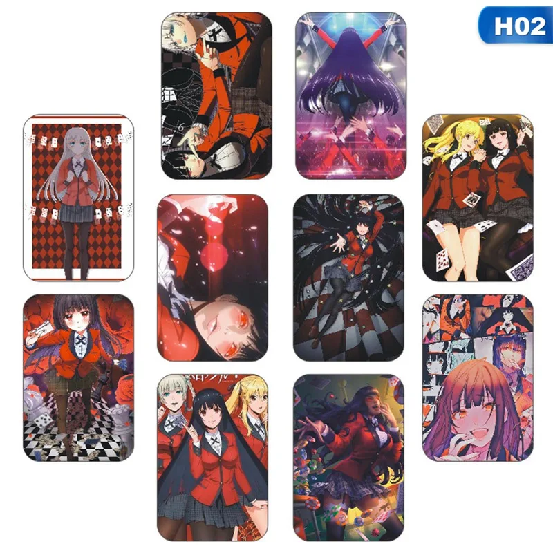 

10 PCS New Kakegurui Anime Card Art Card Stickers Waterproof Scrub Card Sticker Kids Sticker Toys for Kids Collection Gift