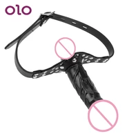 olo realistic dildo strap on penis mouth gag head double dildos bandage sex toys for a couple