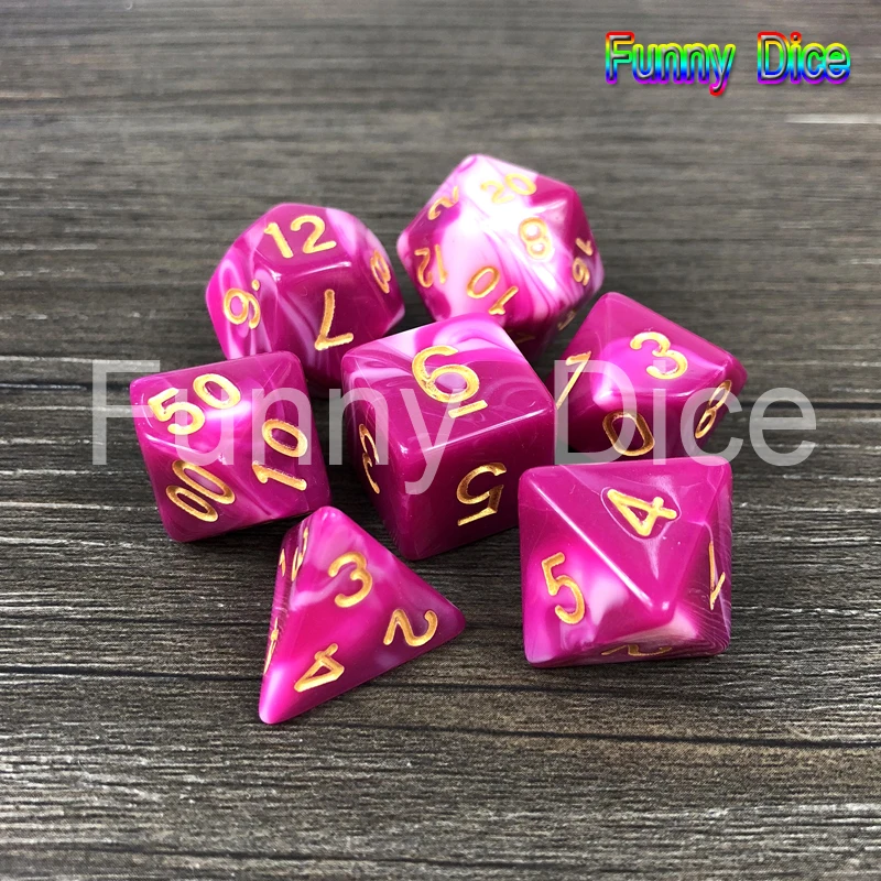 Разноцветные 2 цвета s многогранные кубики 7 игральные кости набор для DnD RPG игр
