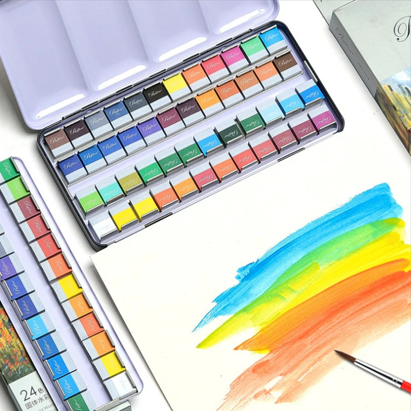 24/48 шт. Marco Твердые акварельные Краски специальные для искусства ing Портативный
