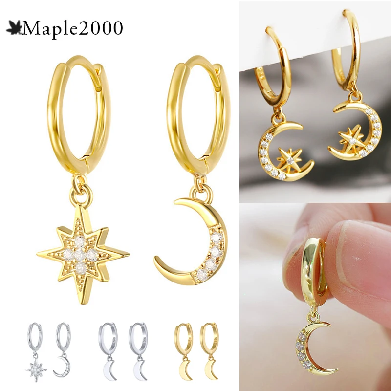 Женские асимметричные серьги подвески классические из серебра 925 пробы в форме